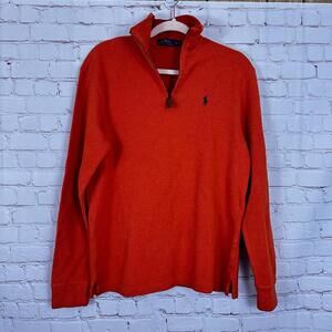 Polo Ralph Lauren‎ Quarter-Zip Sweater Men's Size S Vibrant Orange